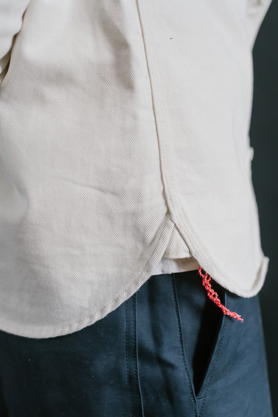 IHSH-414-WHT - 9oz Cotton Linen Work Shirt - Off White
