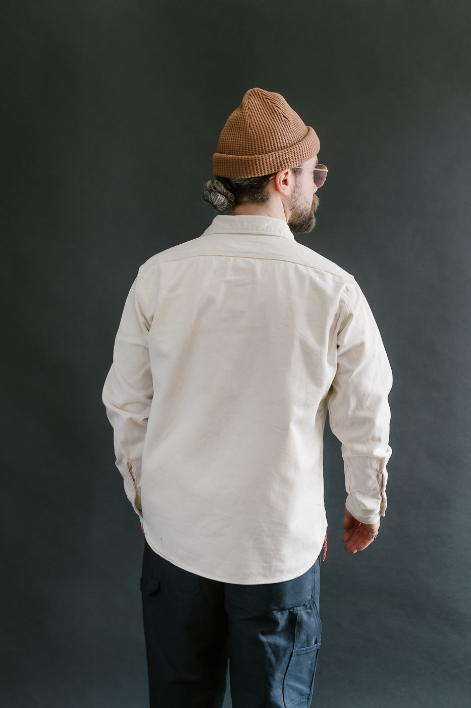IHSH-414-WHT - 9oz Cotton Linen Work Shirt - Off White