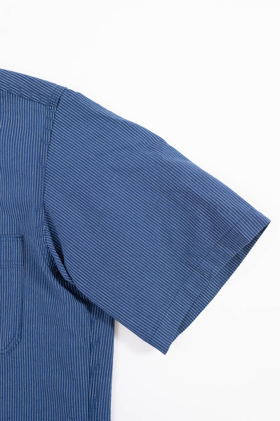 IHSH-420-PIN - 5oz Selvedge OX Cloth Short Sleeve Work Shirt - Pinstripe