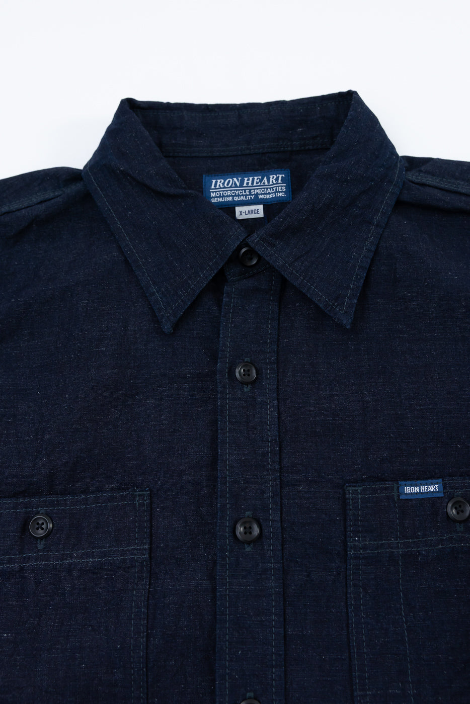 IHSH-443-IND - 7oz Cotton Linen Chambray Work Shirt - Indigo | Dant IHSH-443-IND - 7oz Cotton Linen Chambray Work Shirt - Indigo | Dant