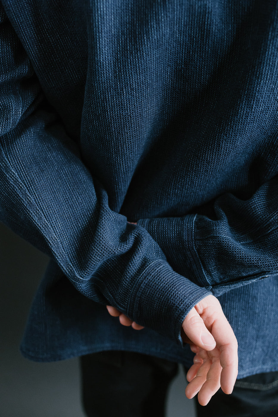 IHSH-96-IND - Waffle Work Shirt - Indigo