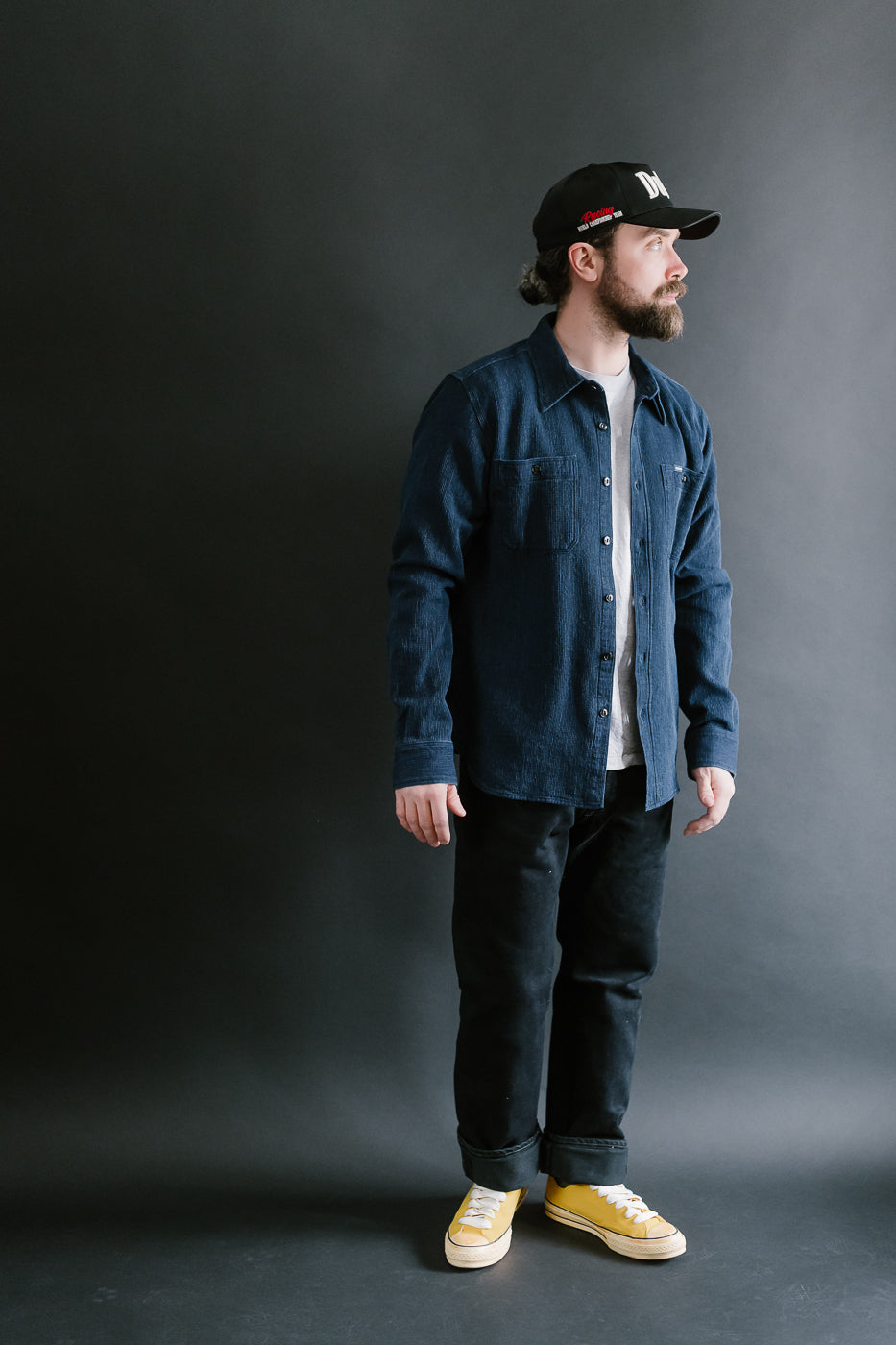 IHSH-96-IND - Waffle Work Shirt - Indigo