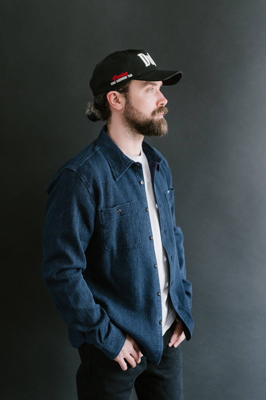 IHSH-96-IND - Waffle Work Shirt - Indigo