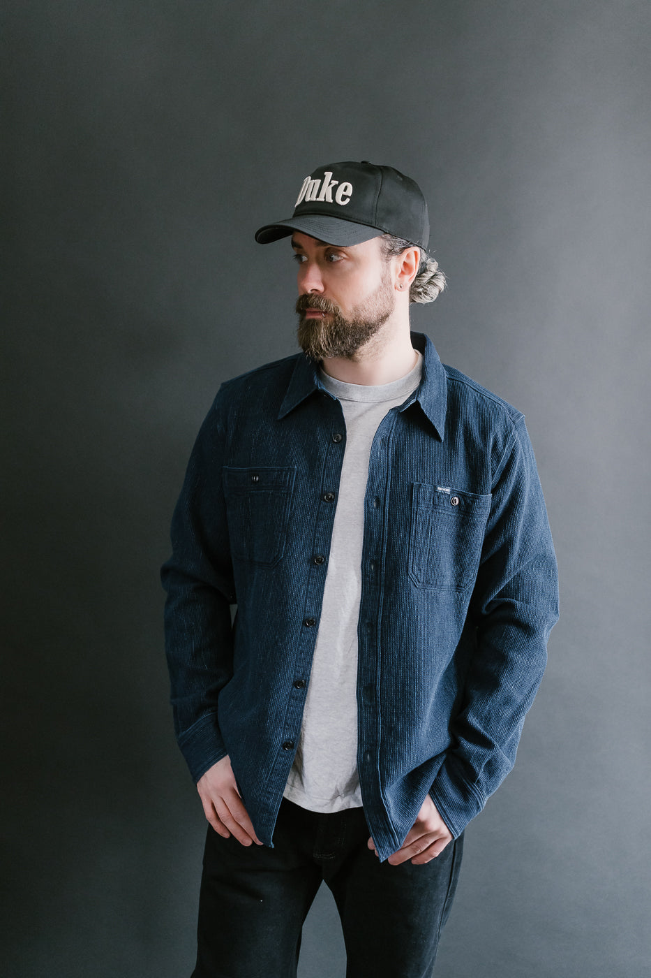 IHSH-96-IND - Waffle Work Shirt - Indigo