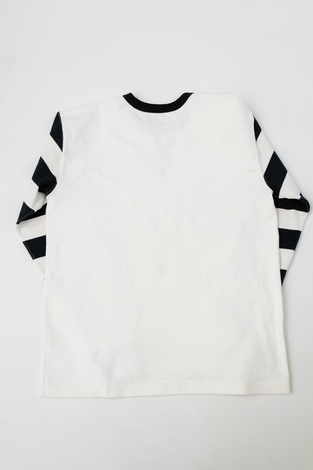 IHTB-12-WHT - 11oz Cotton Knit Long-Sleeved Sweater - White Body, Black Stripes