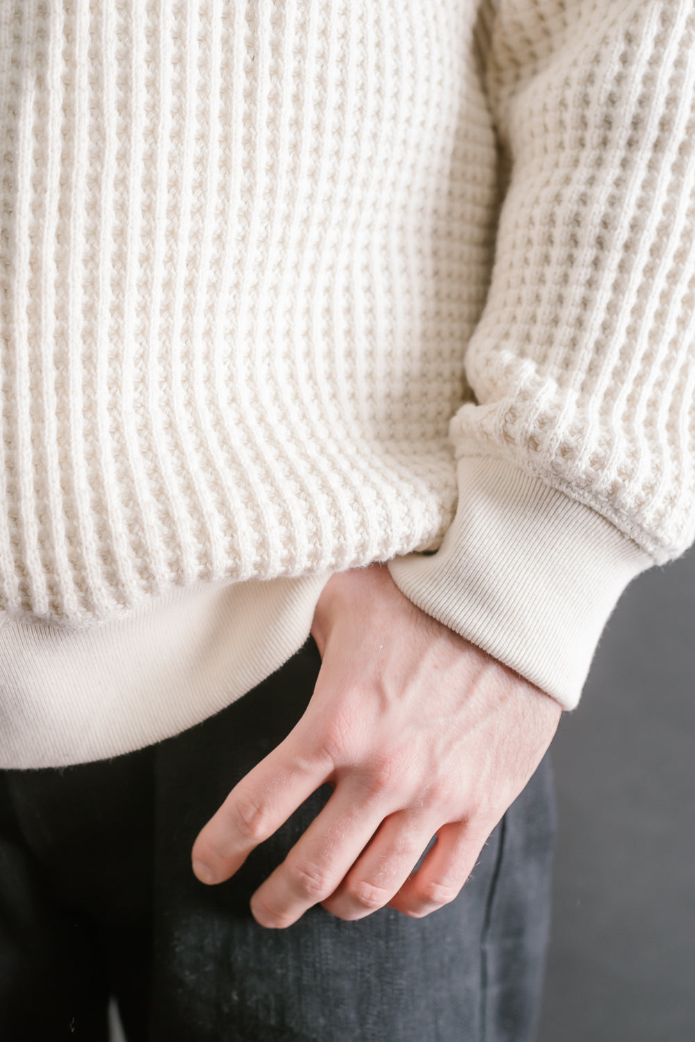 Big Waffle Crew Neck - 14 Ivory