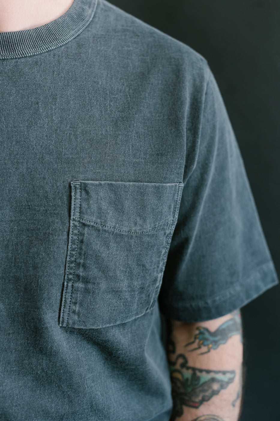 JM5534PD - Pigment-Dye Pocket T-Shirt - 370 Fade Blue Gray