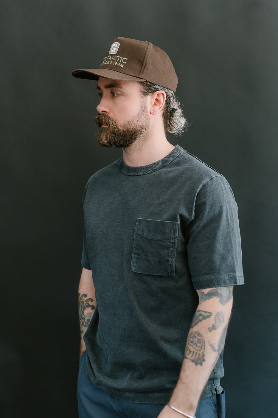 JM5534PD - Pigment-Dye Pocket T-Shirt - 370 Fade Blue Gray