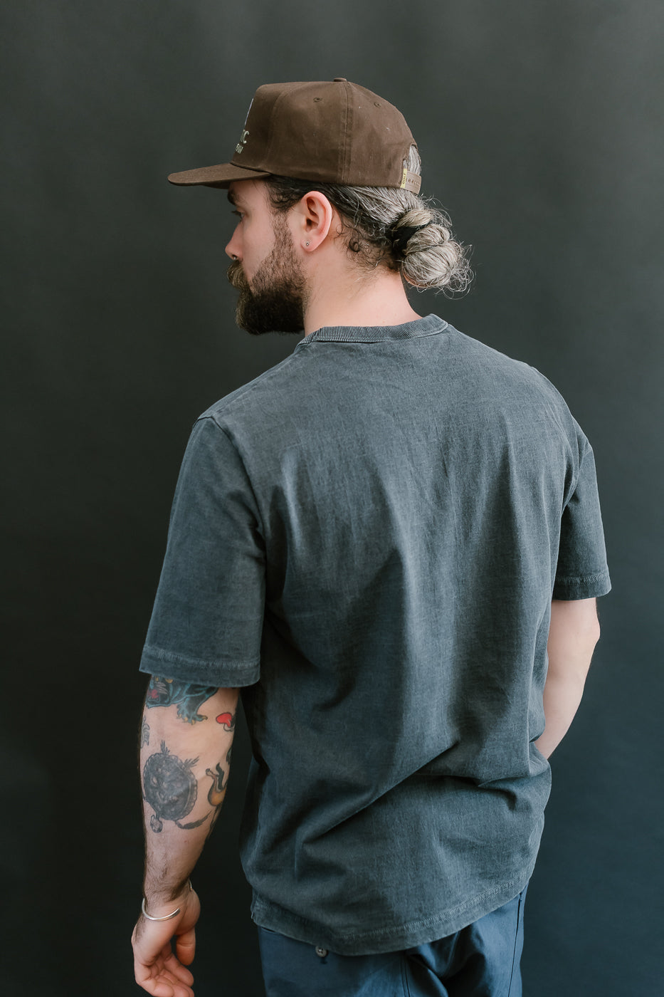 JM5534PD - Pigment-Dye Pocket T-Shirt - 370 Fade Blue Gray