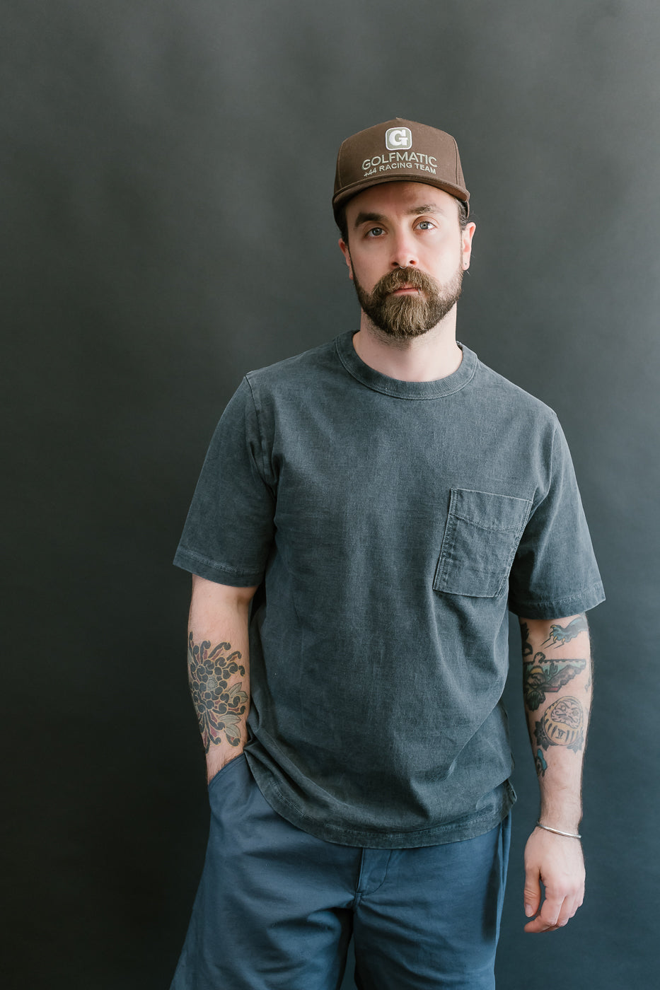 JM5534PD - Pigment-Dye Pocket T-Shirt - 370 Fade Blue Gray