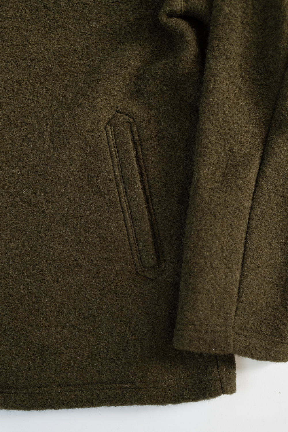 Wool Collarless Jacket - 20 Khaki