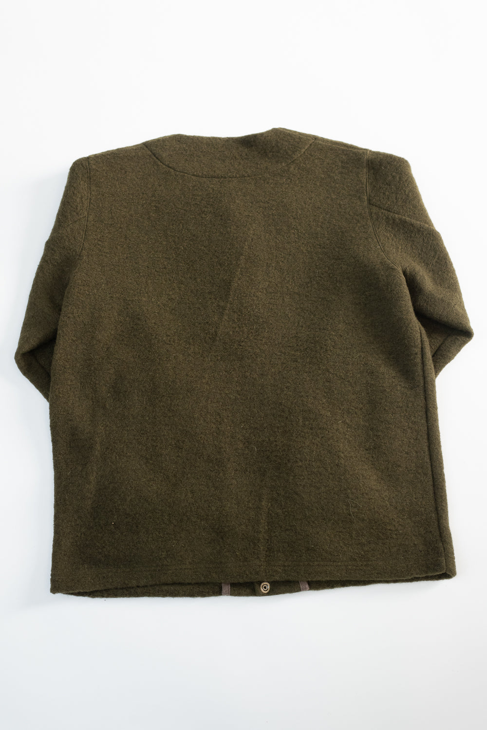 Wool Collarless Jacket - 20 Khaki