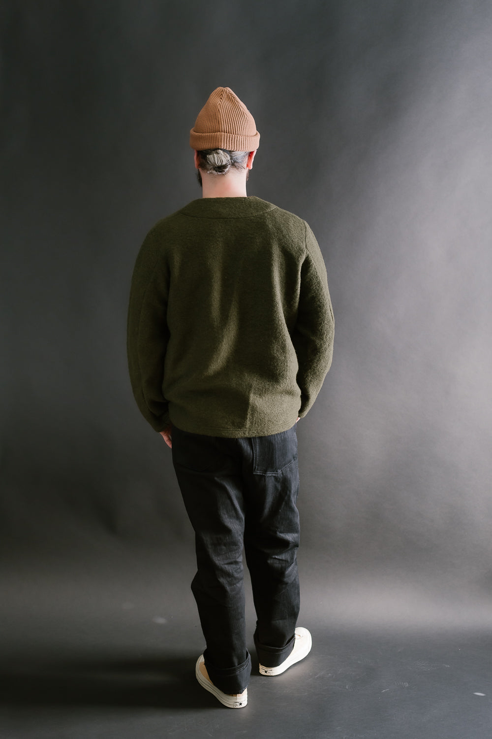 Wool Collarless Jacket - 20 Khaki