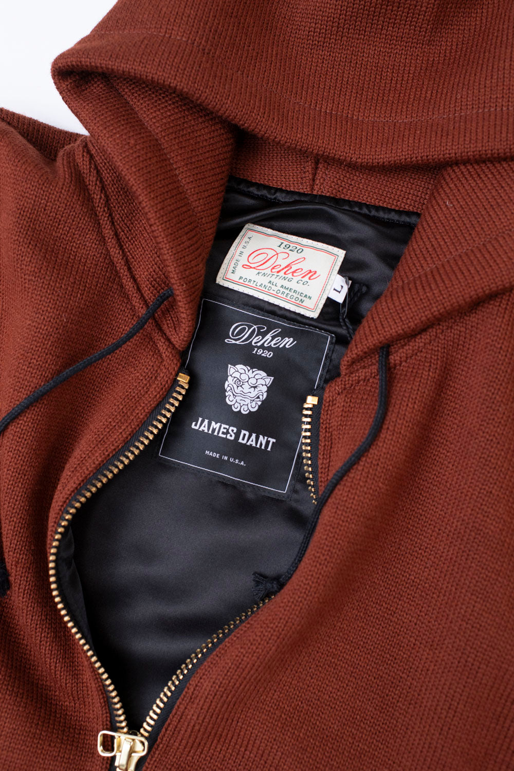 tobacco hoodie James Dant x Dehen - Full Zip Moto Hoodie