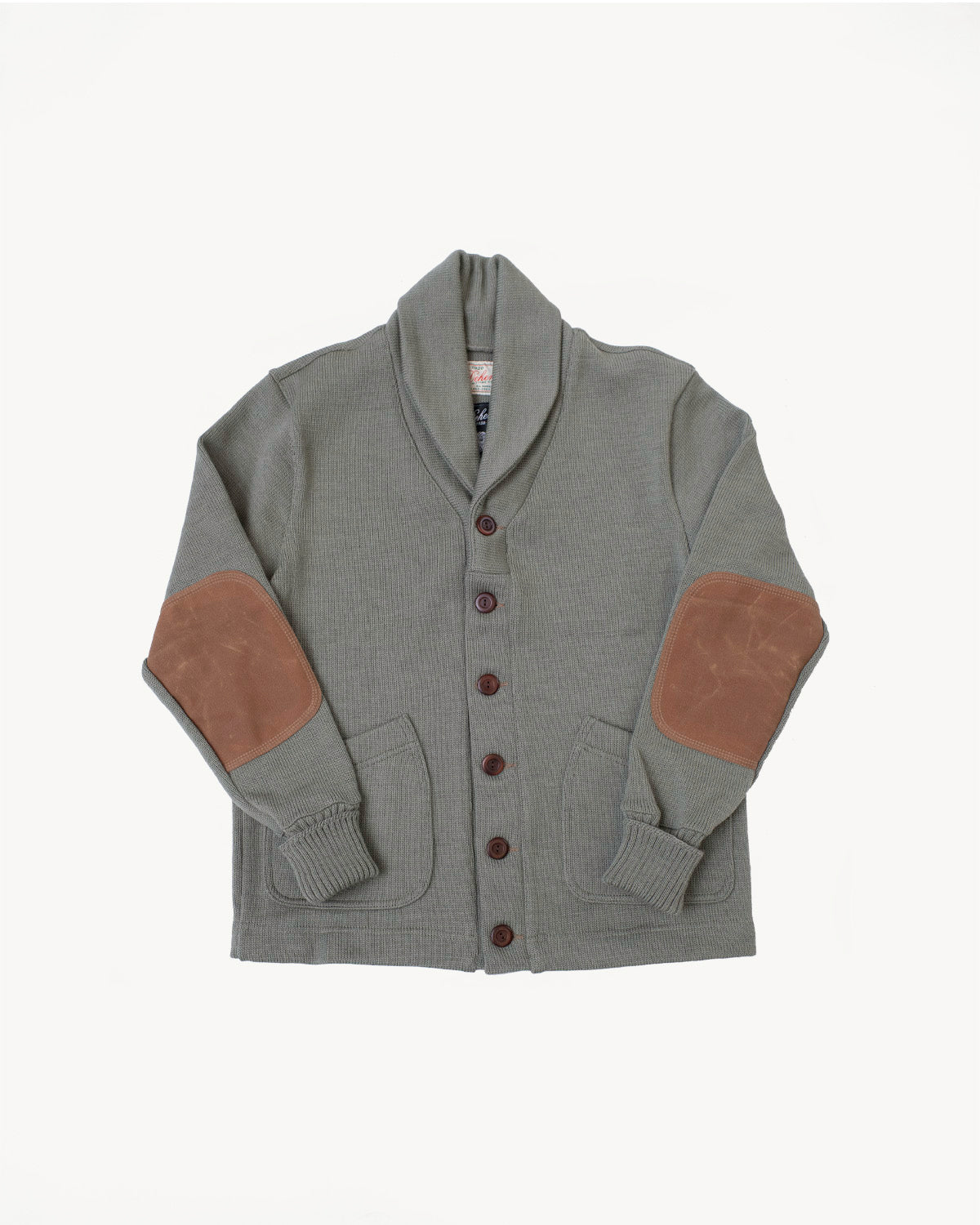 James Dant x Dehen - Shawl Sweater Coat 2.0 - Sage, Field Tan