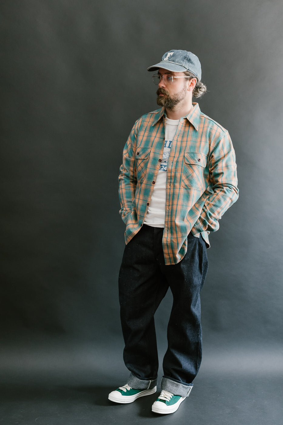 Lot JG-06-2 - The Ancient Flannel (rounded pockets) - Salmon