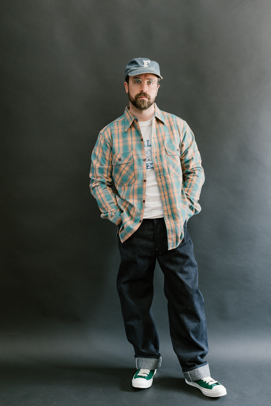 Lot JG-06-2 - The Ancient Flannel (rounded pockets) - Salmon