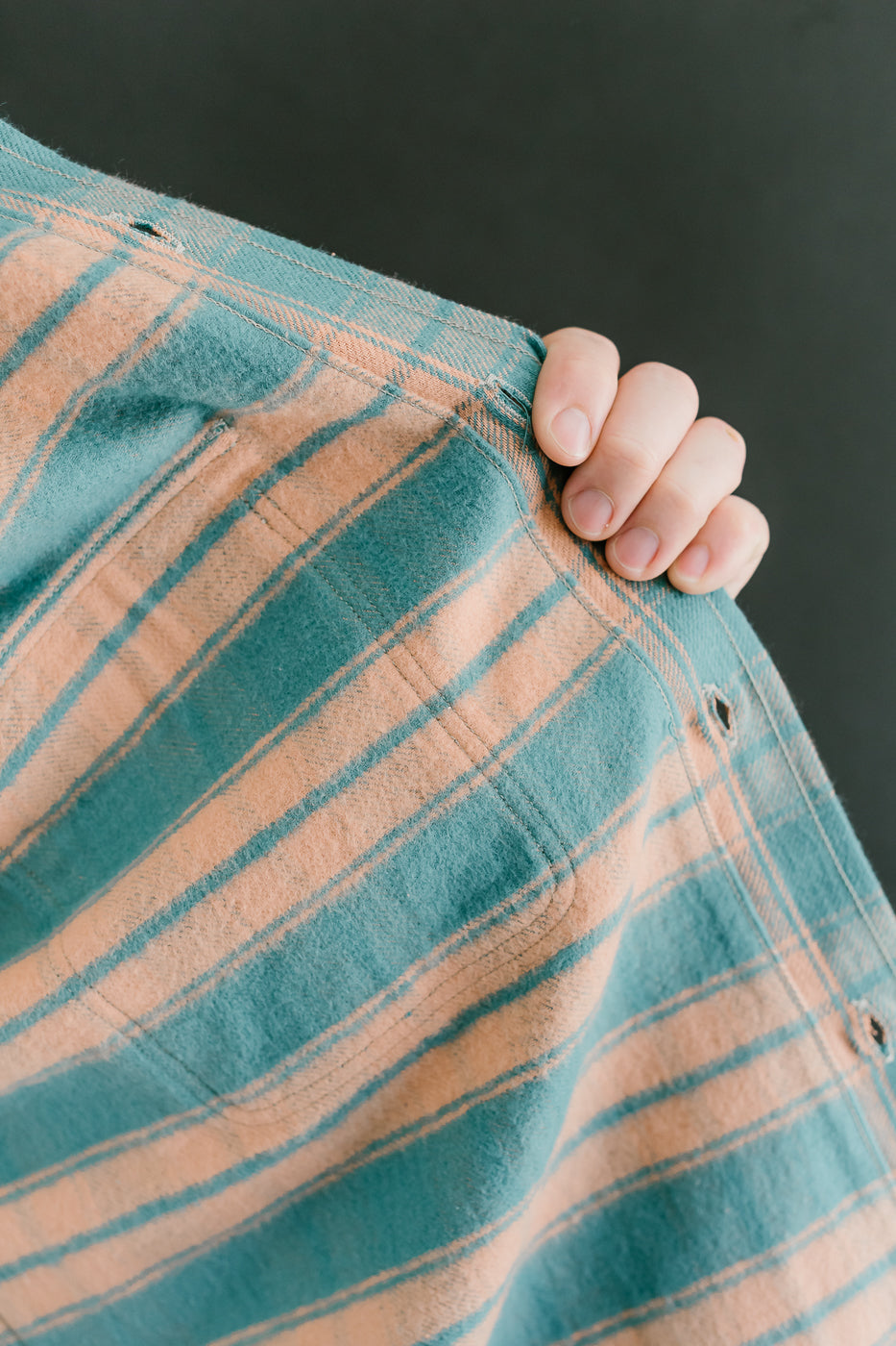 Lot JG-06-2 - The Ancient Flannel (rounded pockets) - Salmon