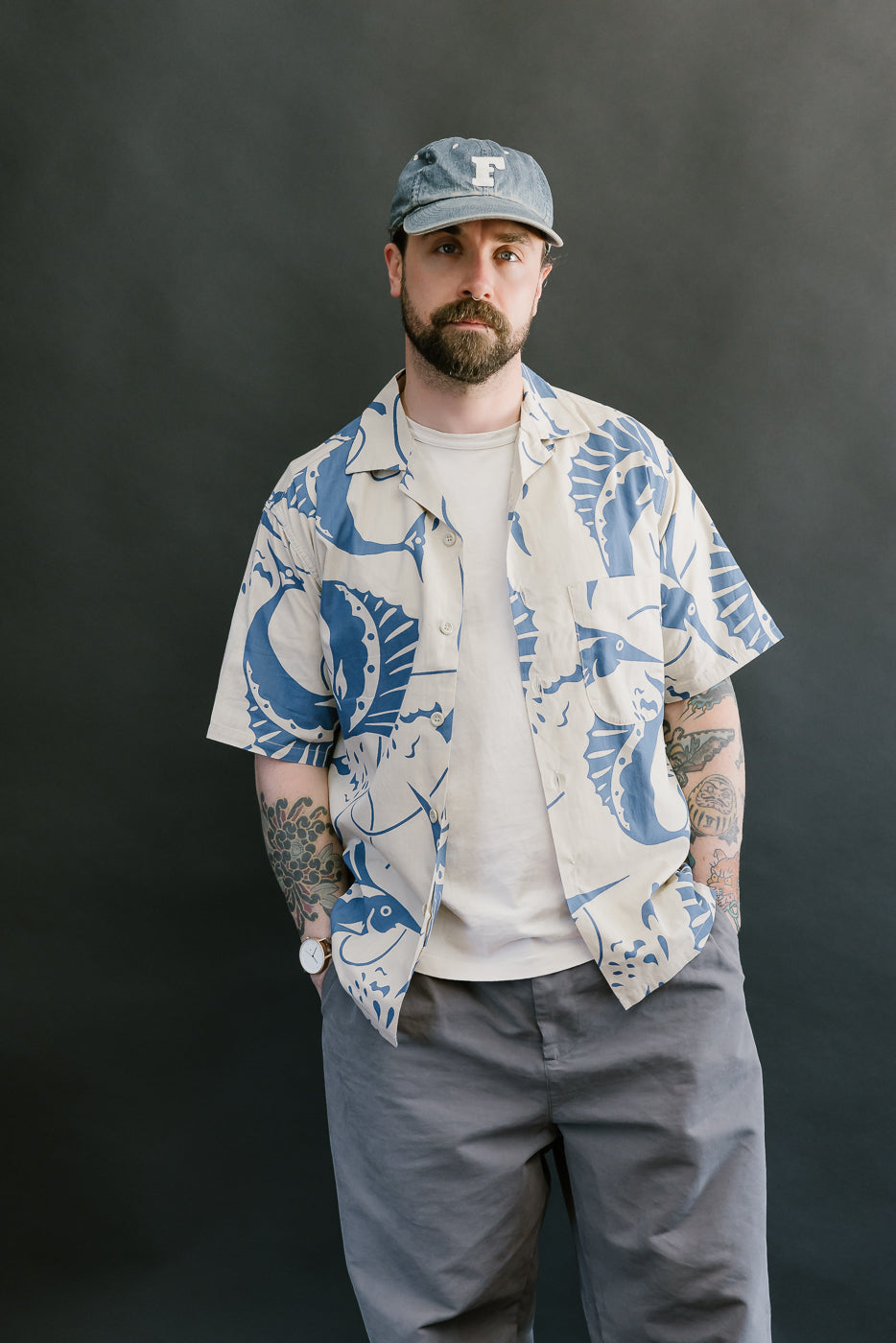 Lot JG-18 - Sailfish Camp Collar Shirt - Beige