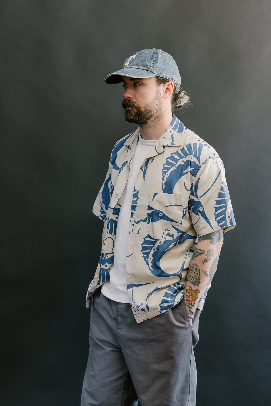 Lot JG-18 - Sailfish Camp Collar Shirt - Beige