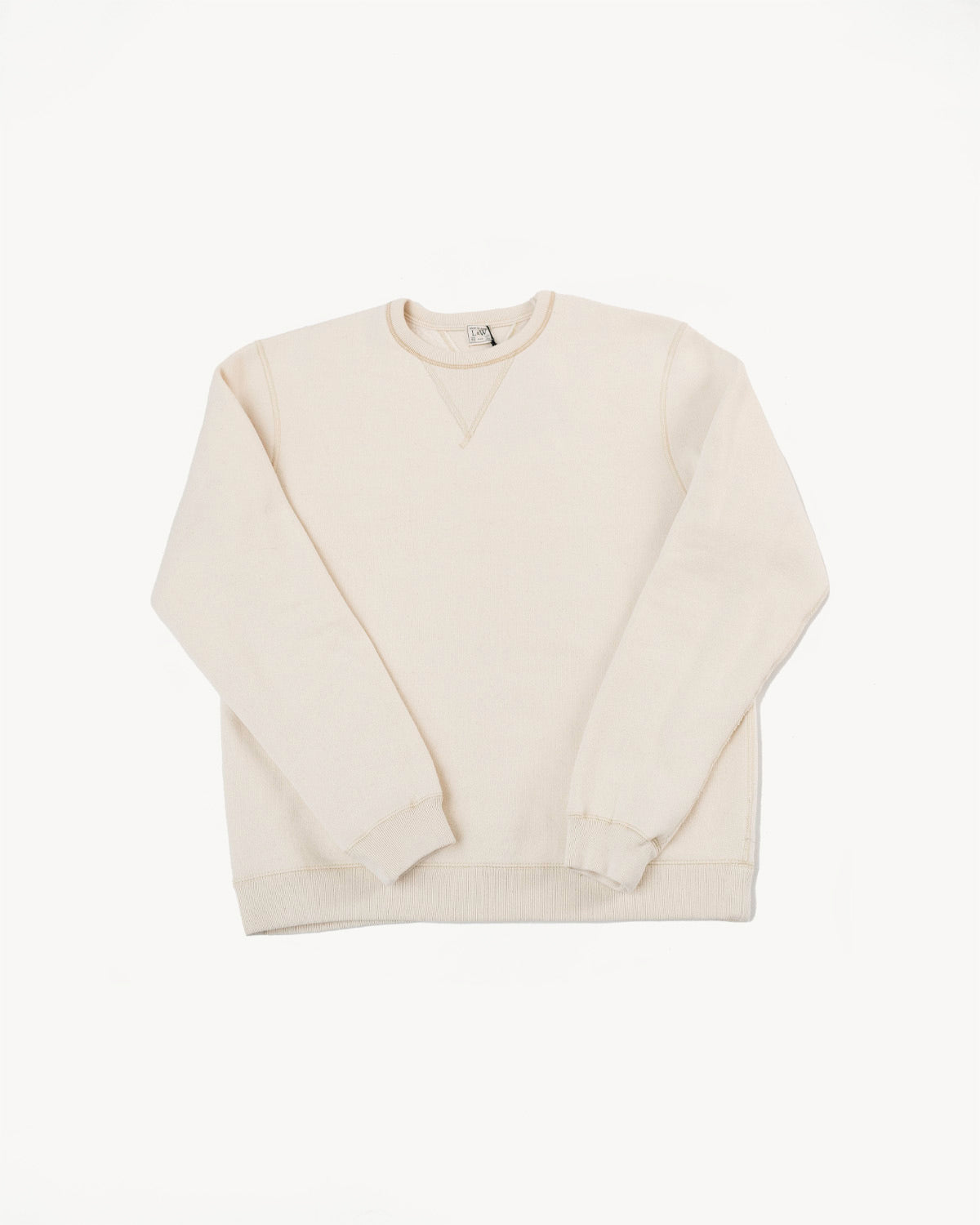LCS1003 - Sinker Super Fluffy Knit Double-V Sweatshirt - Antique Ivory