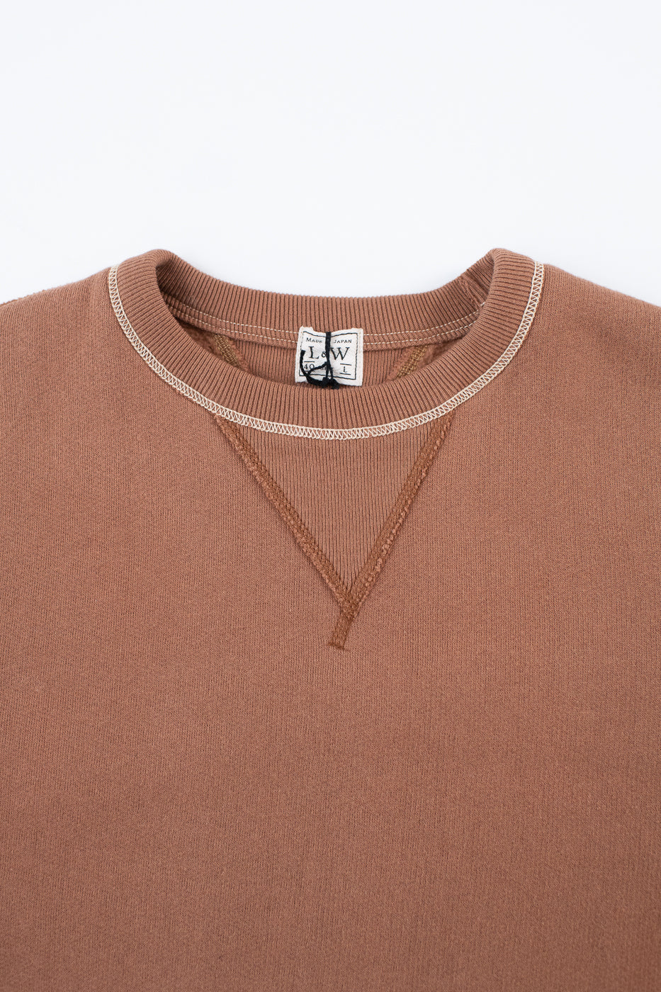 LCS1003 - Sinker Super Fluffy Knit Double-V Sweatshirt - Maple Brown