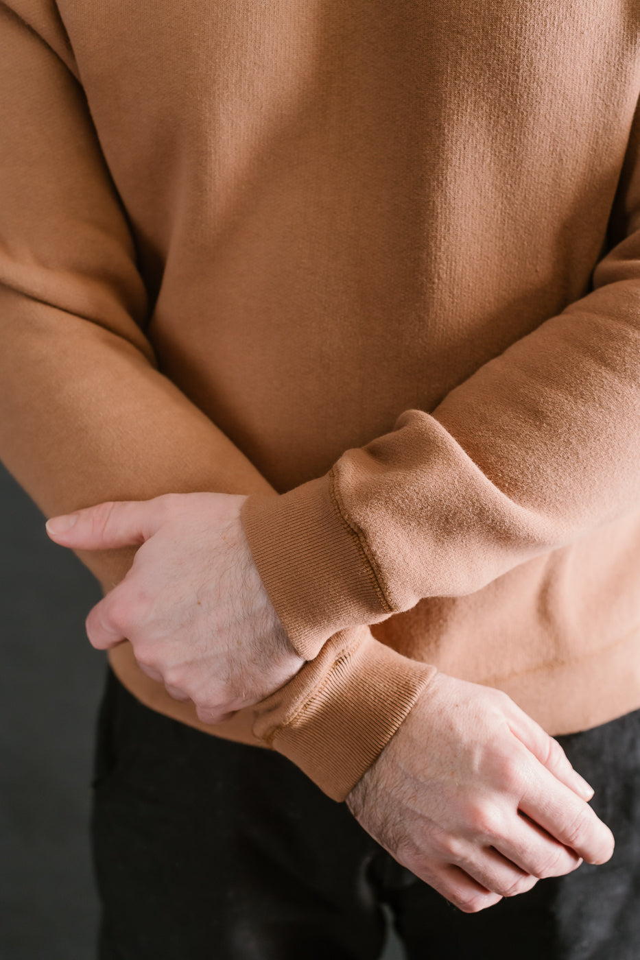 LCS1003 - Sinker Super Fluffy Knit Double-V Sweatshirt - Maple Brown