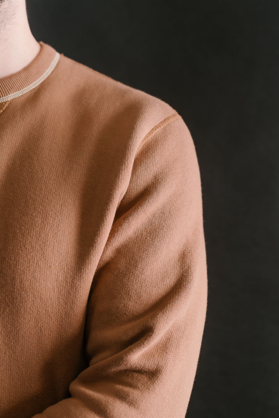 LCS1003 - Sinker Super Fluffy Knit Double-V Sweatshirt - Maple Brown
