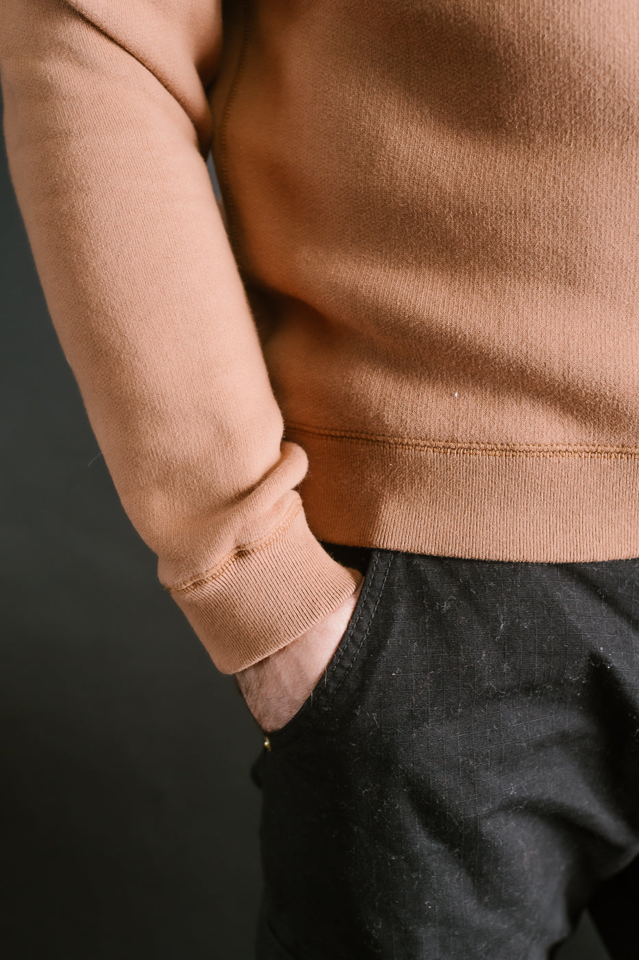 LCS1003 - Sinker Super Fluffy Knit Double-V Sweatshirt - Maple Brown