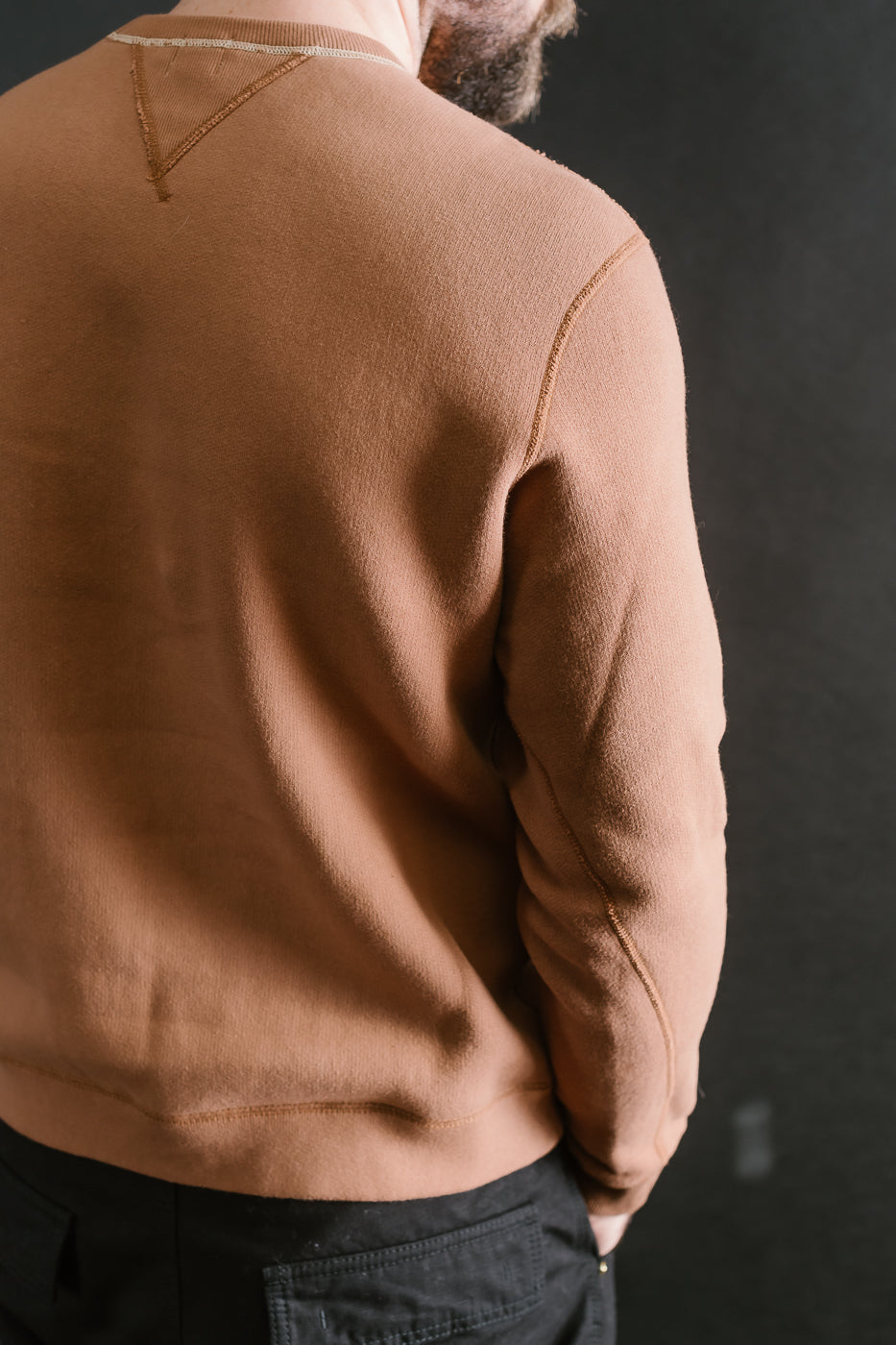 LCS1003 - Sinker Super Fluffy Knit Double-V Sweatshirt - Maple Brown