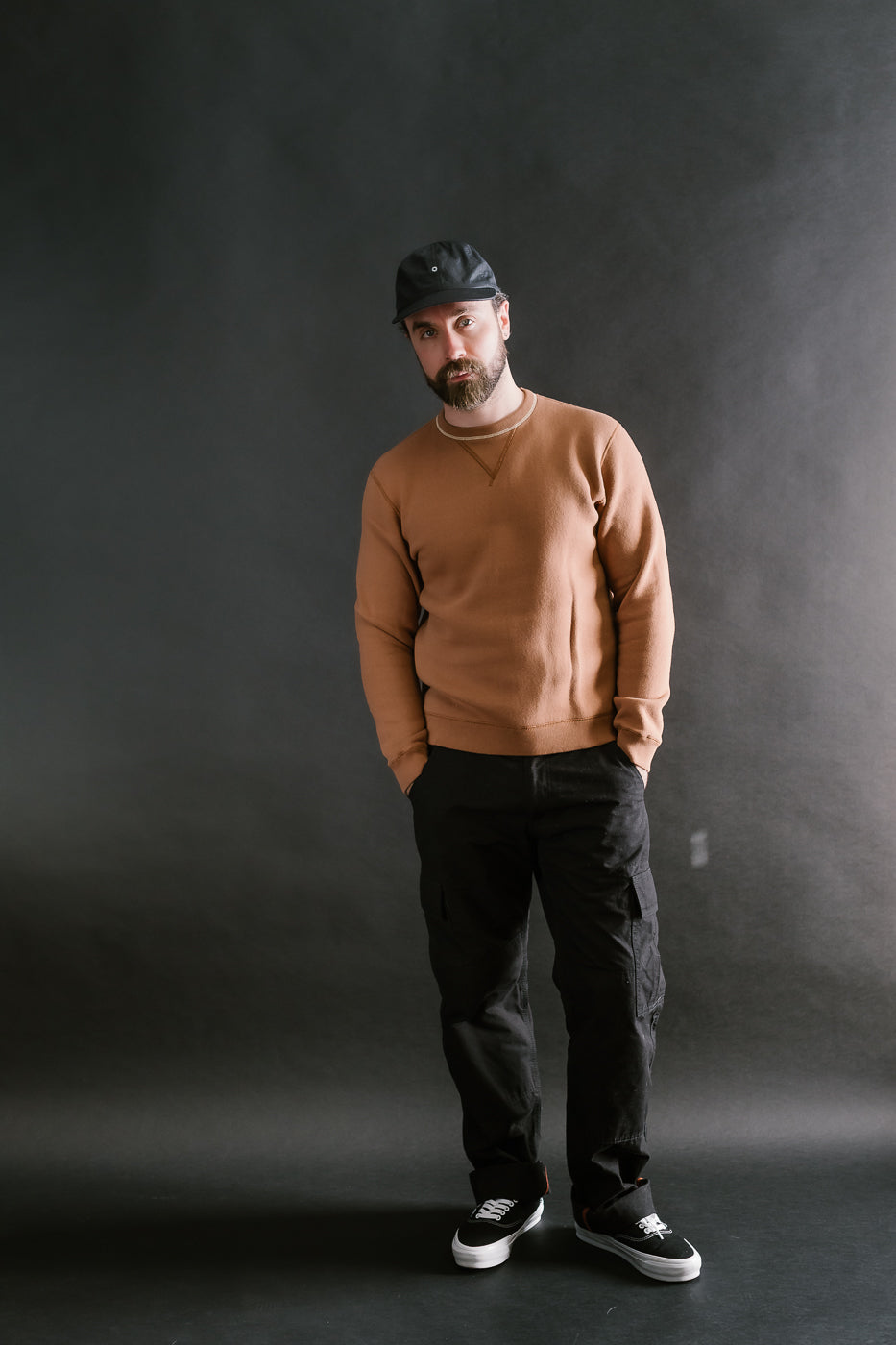 LCS1003 - Sinker Super Fluffy Knit Double-V Sweatshirt - Maple Brown