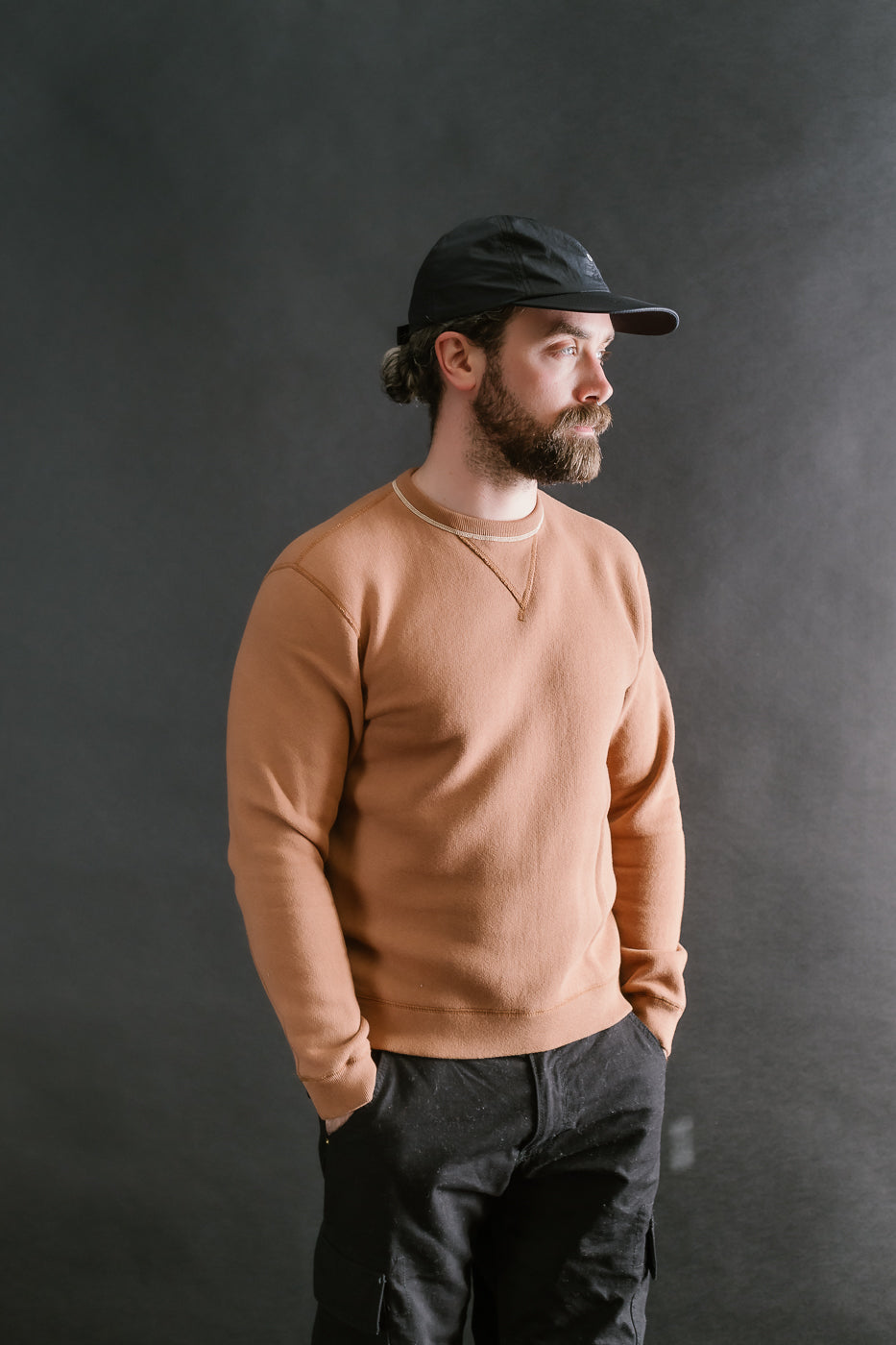 LCS1003 - Sinker Super Fluffy Knit Double-V Sweatshirt - Maple Brown