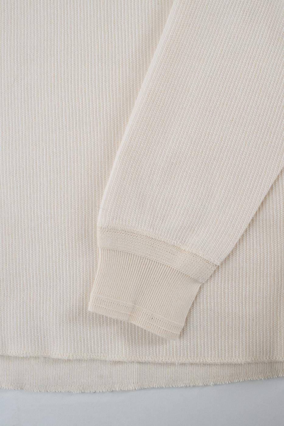 LRH1039 - Classic Royal Rib Knit Thermal Henley - Vintage Ivory