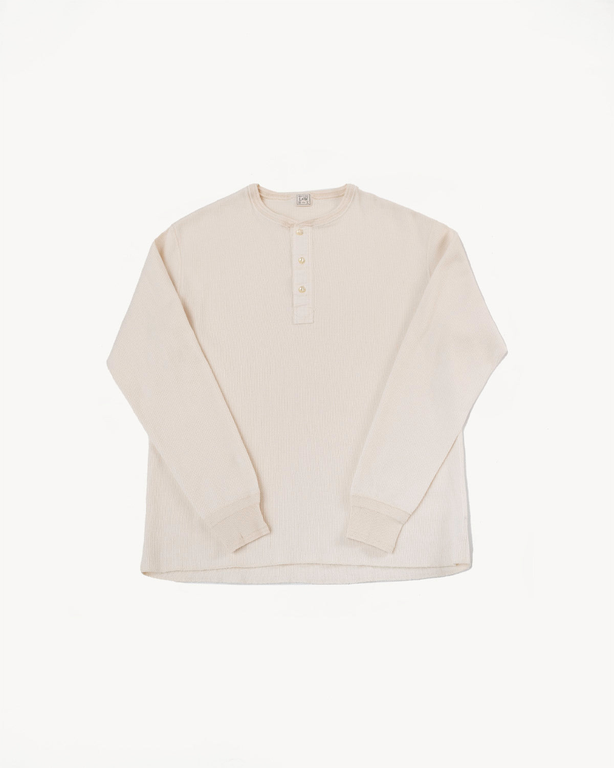 LRH1039 - Classic Royal Rib Knit Thermal Henley - Vintage Ivory