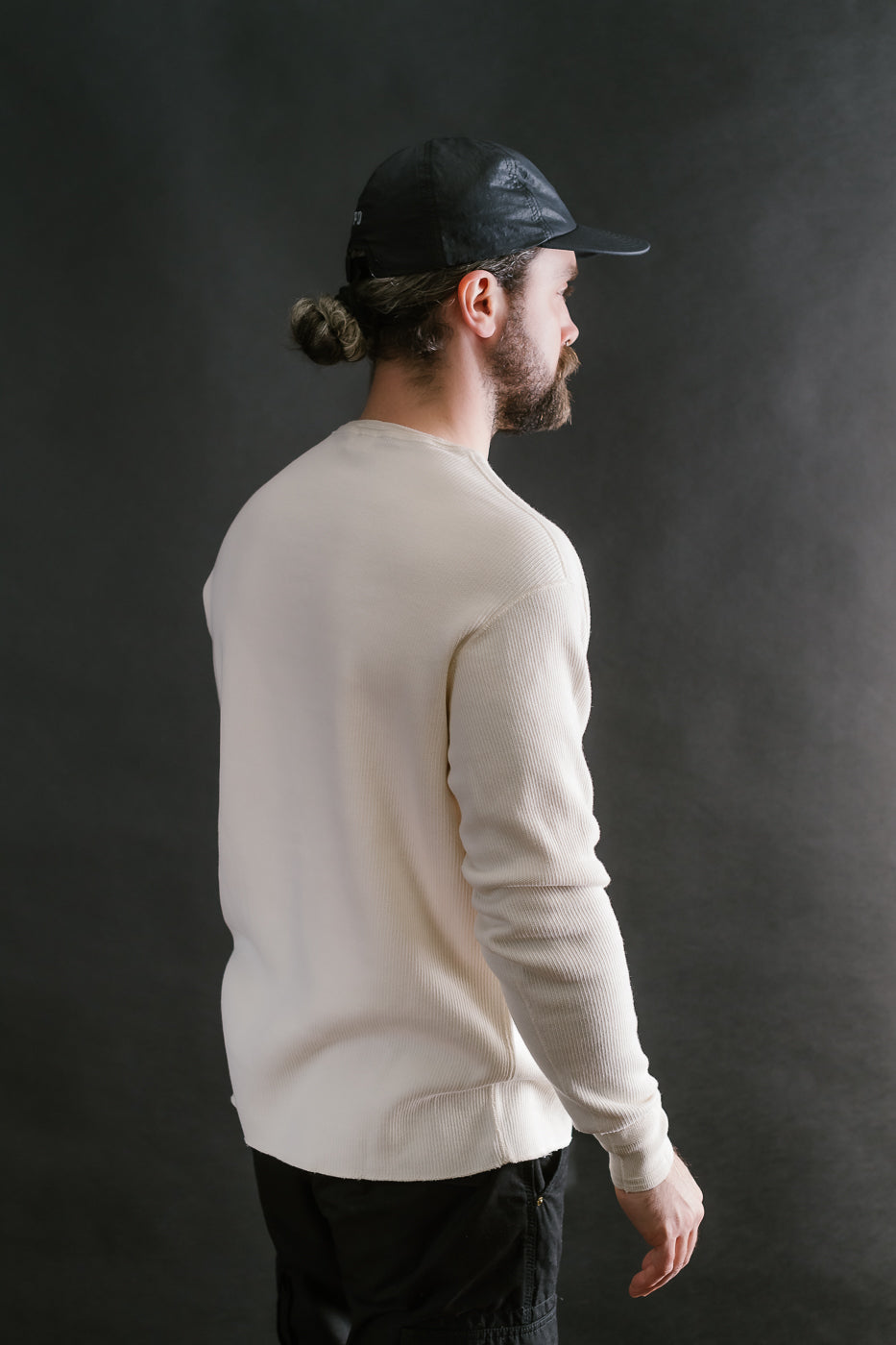 LRH1039 - Classic Royal Rib Knit Thermal Henley - Vintage Ivory