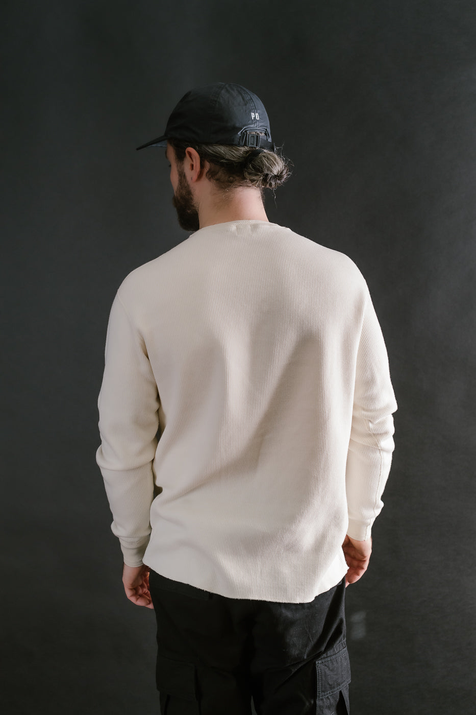 LRH1039 - Classic Royal Rib Knit Thermal Henley - Vintage Ivory