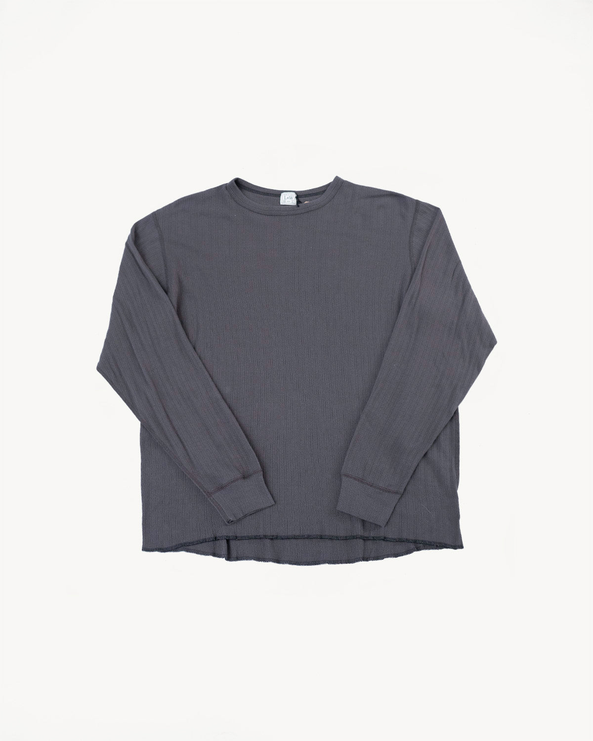 LRC1114 - Smooth Drop Needle Rib Knit LS Crew - Classic Black