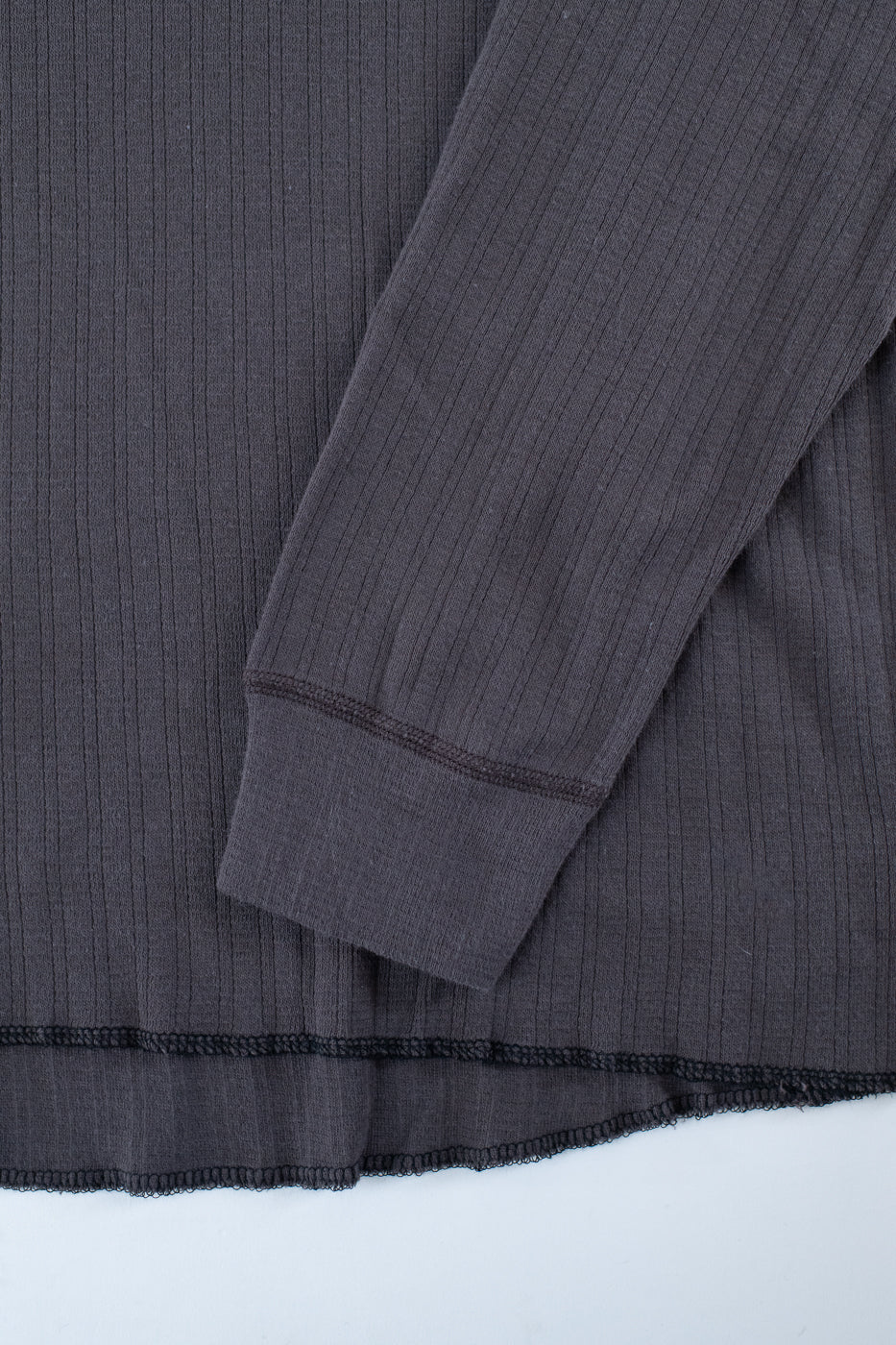 LRC1114 - Smooth Drop Needle Rib Knit LS Crew - Classic Black