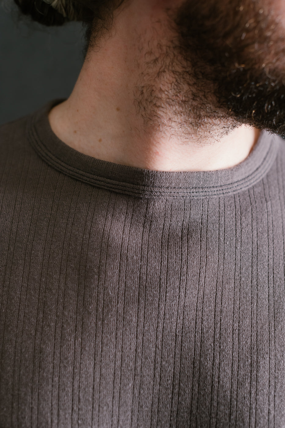 LRC1114 - Smooth Drop Needle Rib Knit LS Crew - Classic Black