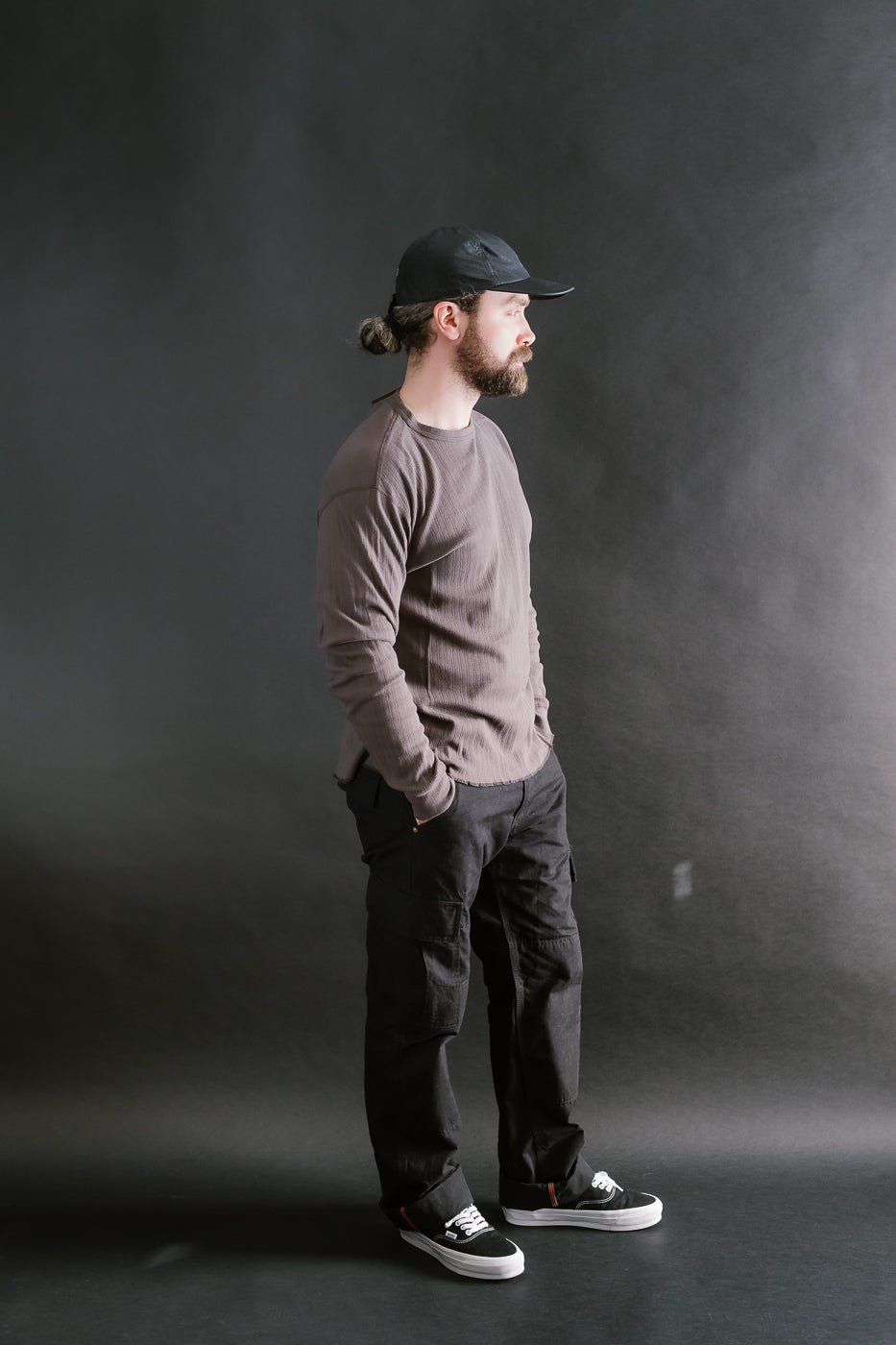 LRC1114 - Smooth Drop Needle Rib Knit LS Crew - Classic Black