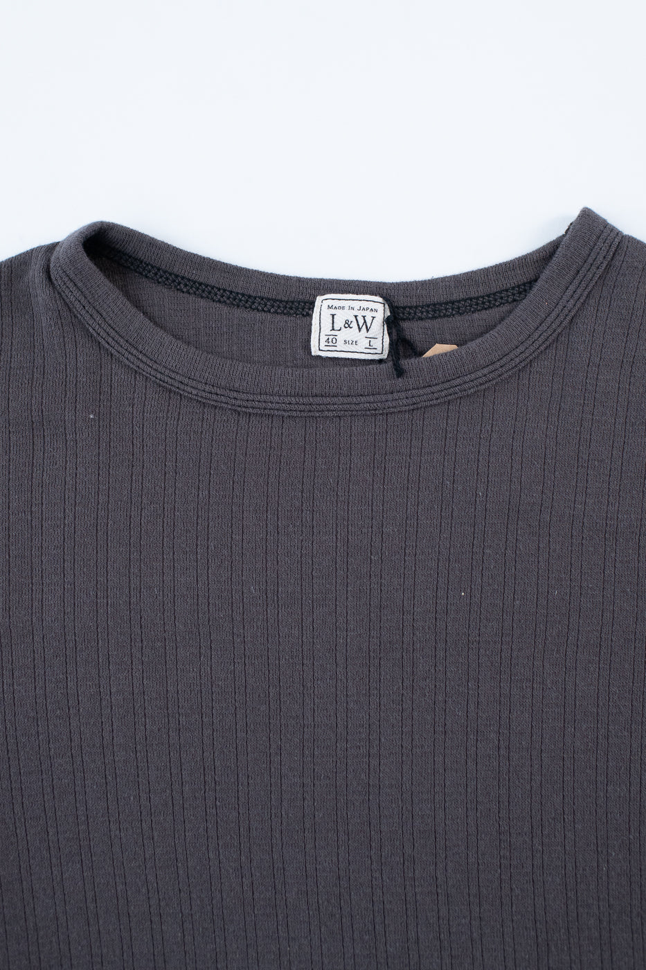 LRC1114 - Smooth Drop Needle Rib Knit LS Crew - Classic Black