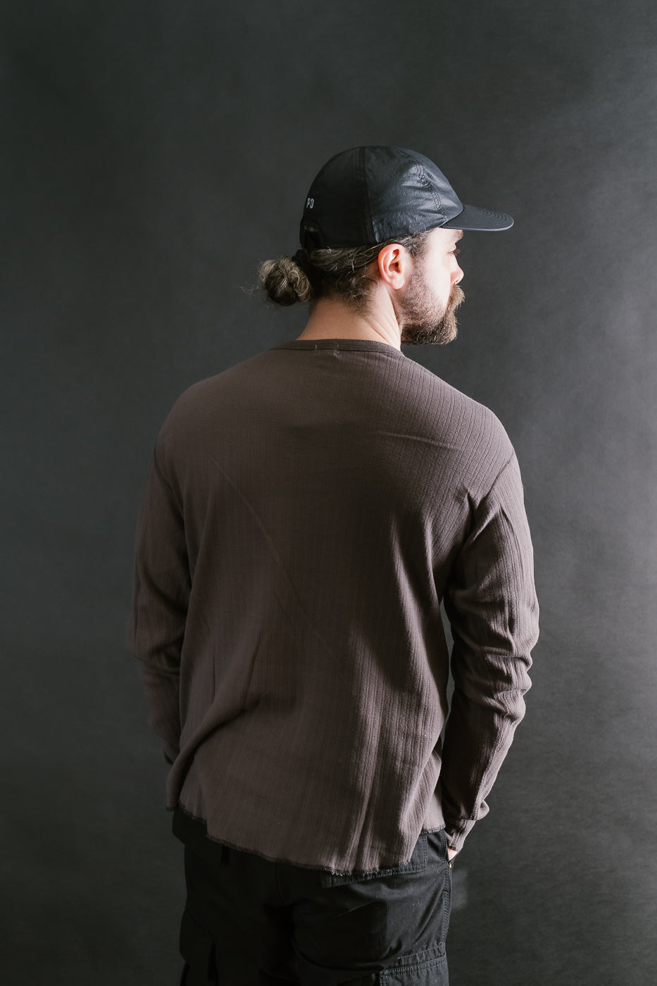 LRC1114 - Smooth Drop Needle Rib Knit LS Crew - Classic Black