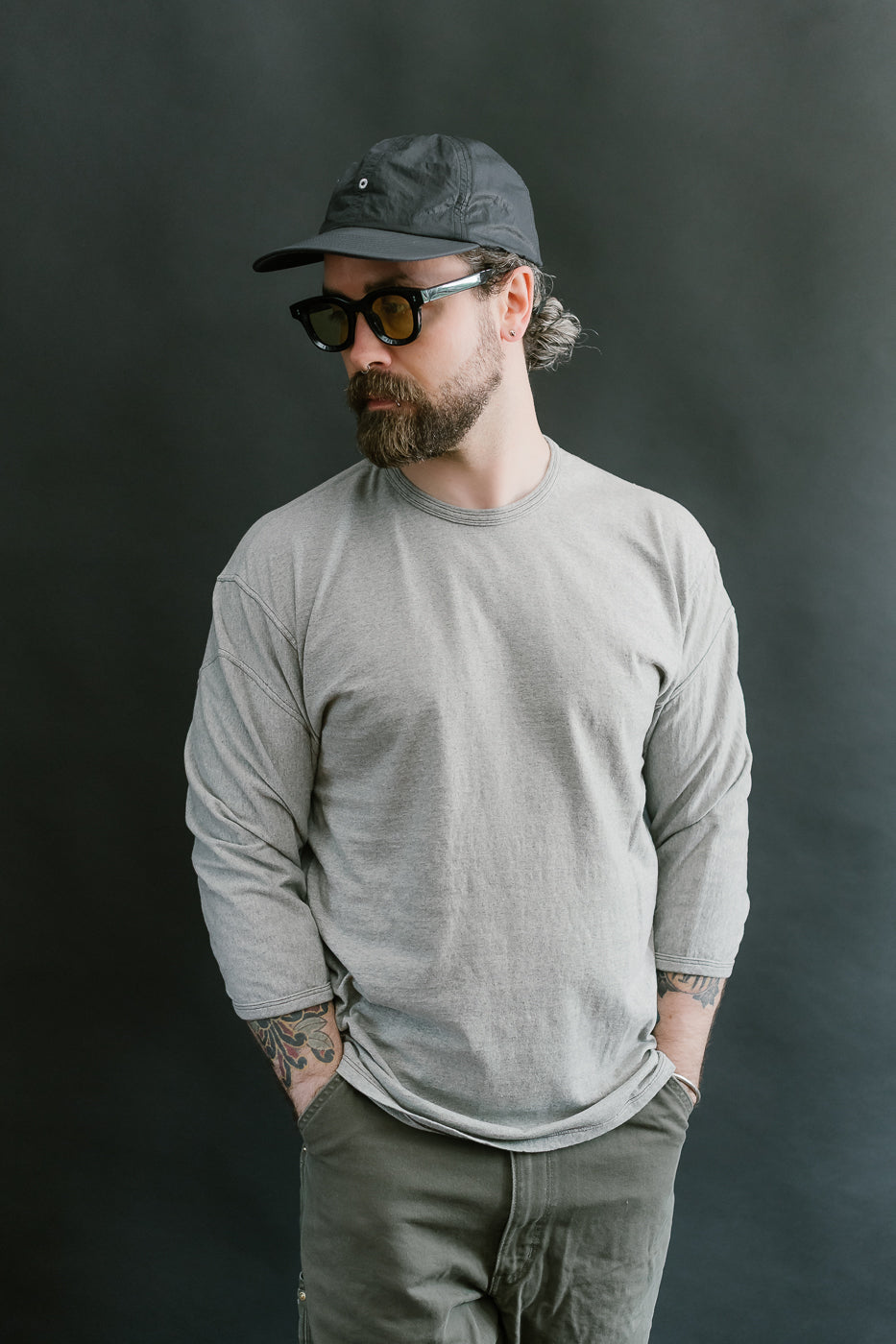 LRC1117 - Supima Cotton 3/4 Sleeve Crew - Vintage Grey