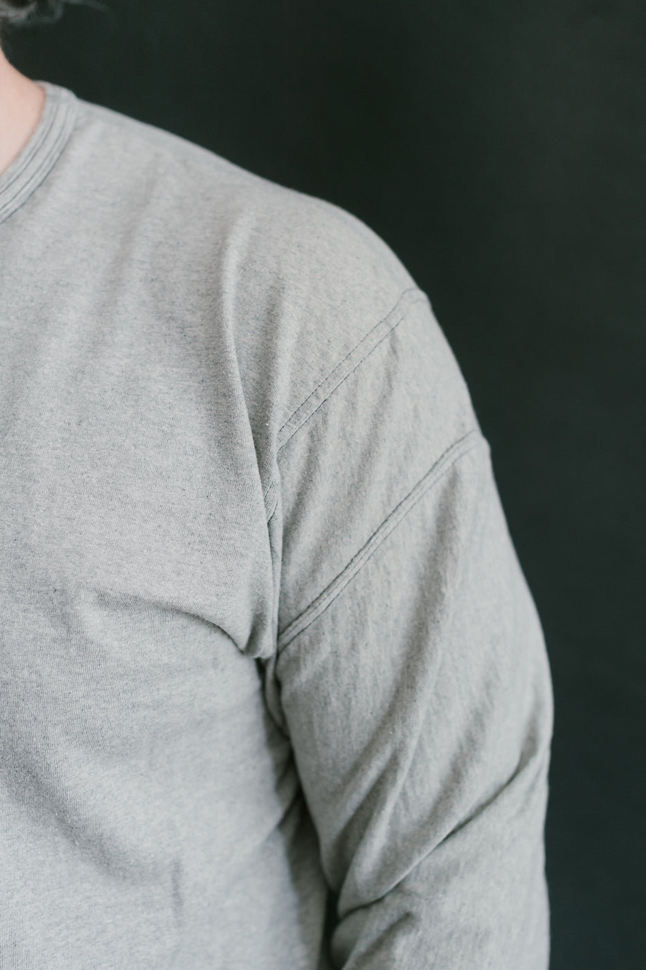 LRC1117 - Supima Cotton 3/4 Sleeve Crew - Vintage Grey