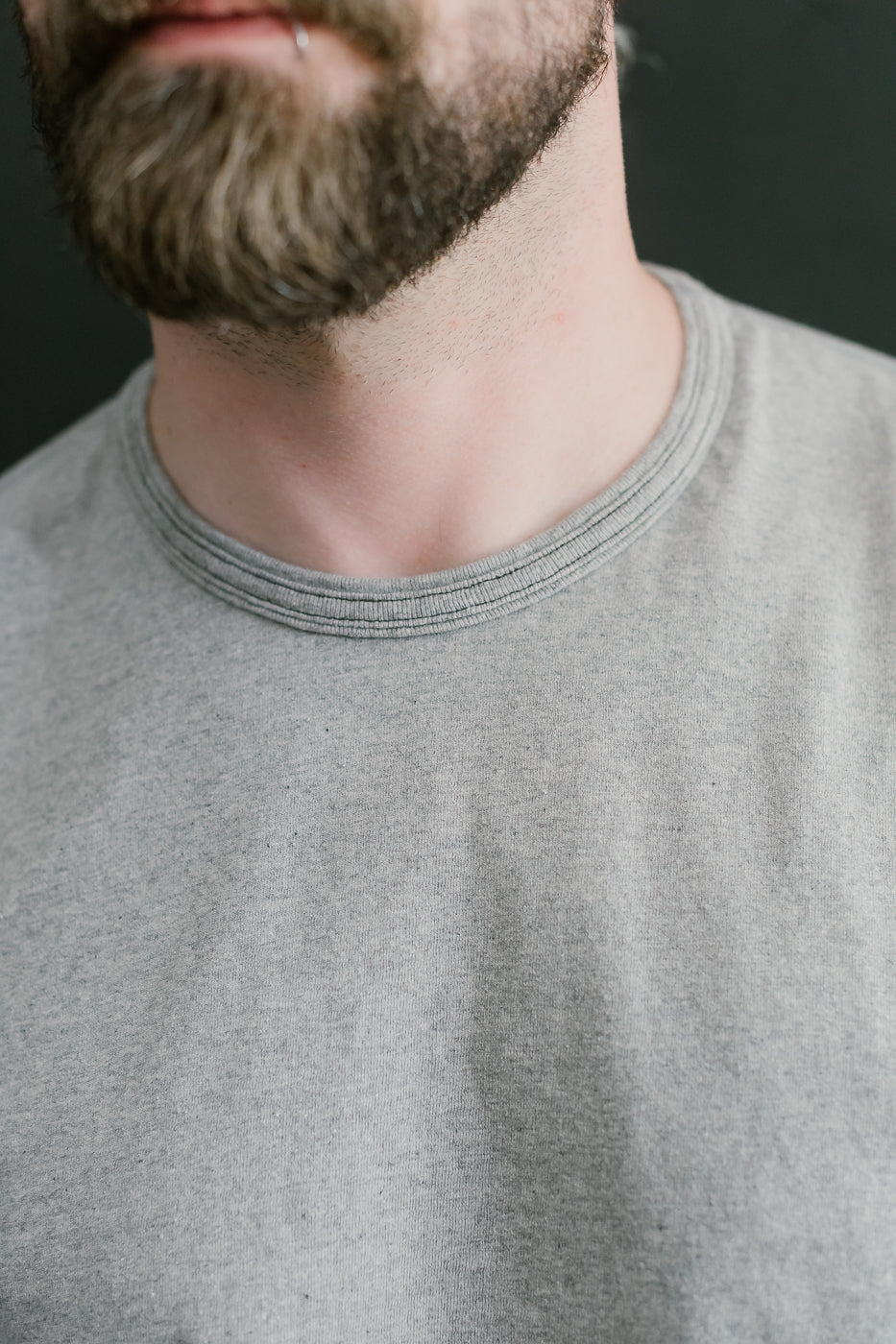 LRC1117 - Supima Cotton 3/4 Sleeve Crew - Vintage Grey