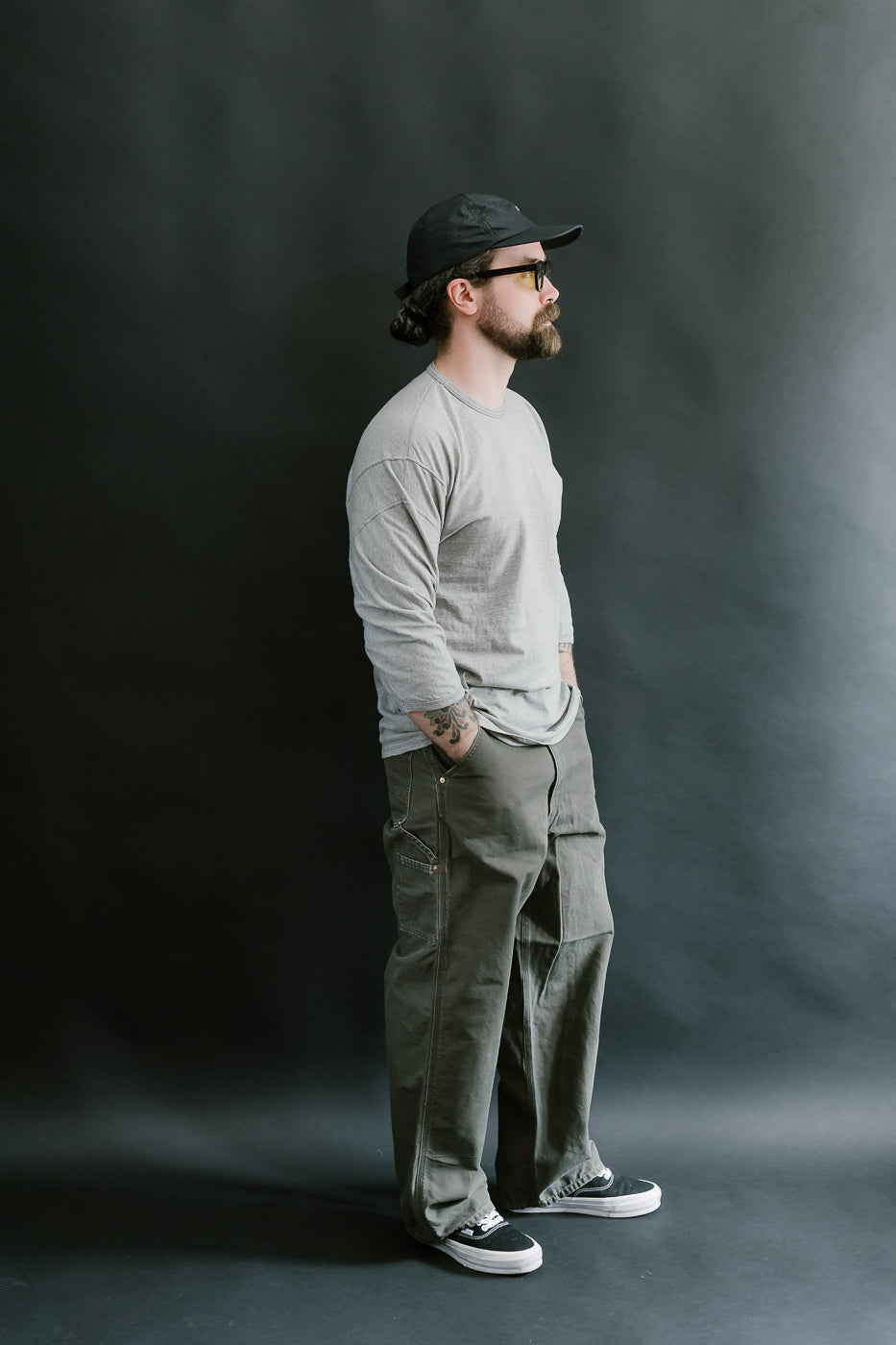 LRC1117 - Supima Cotton 3/4 Sleeve Crew - Vintage Grey