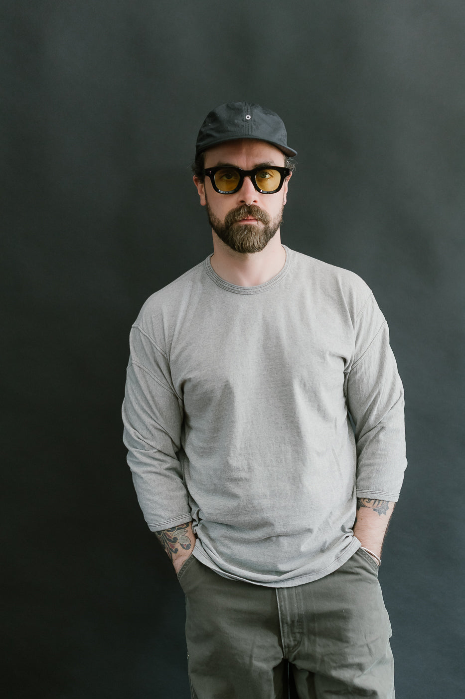LRC1117 - Supima Cotton 3/4 Sleeve Crew - Vintage Grey