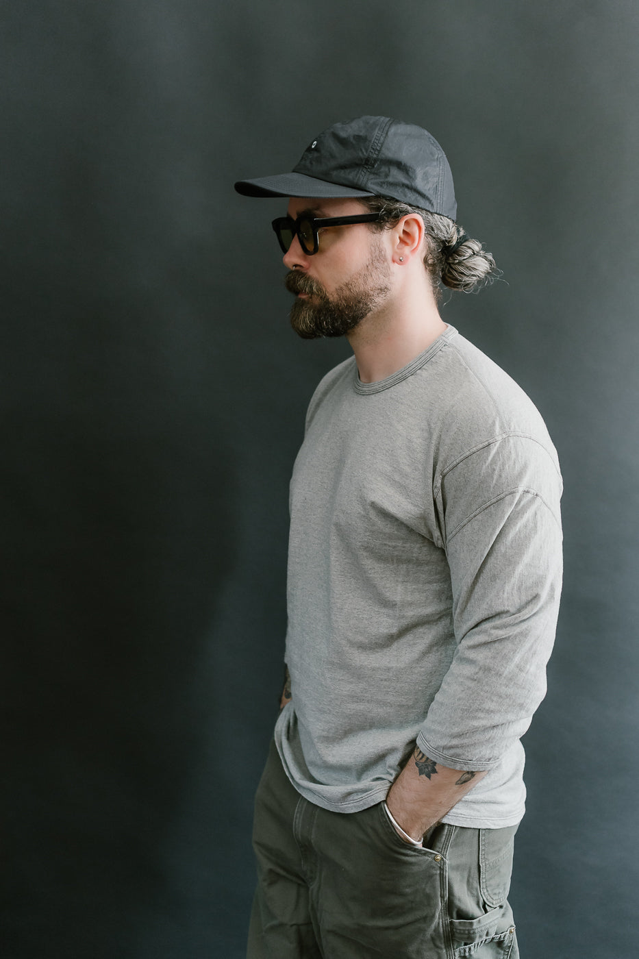 LRC1117 - Supima Cotton 3/4 Sleeve Crew - Vintage Grey