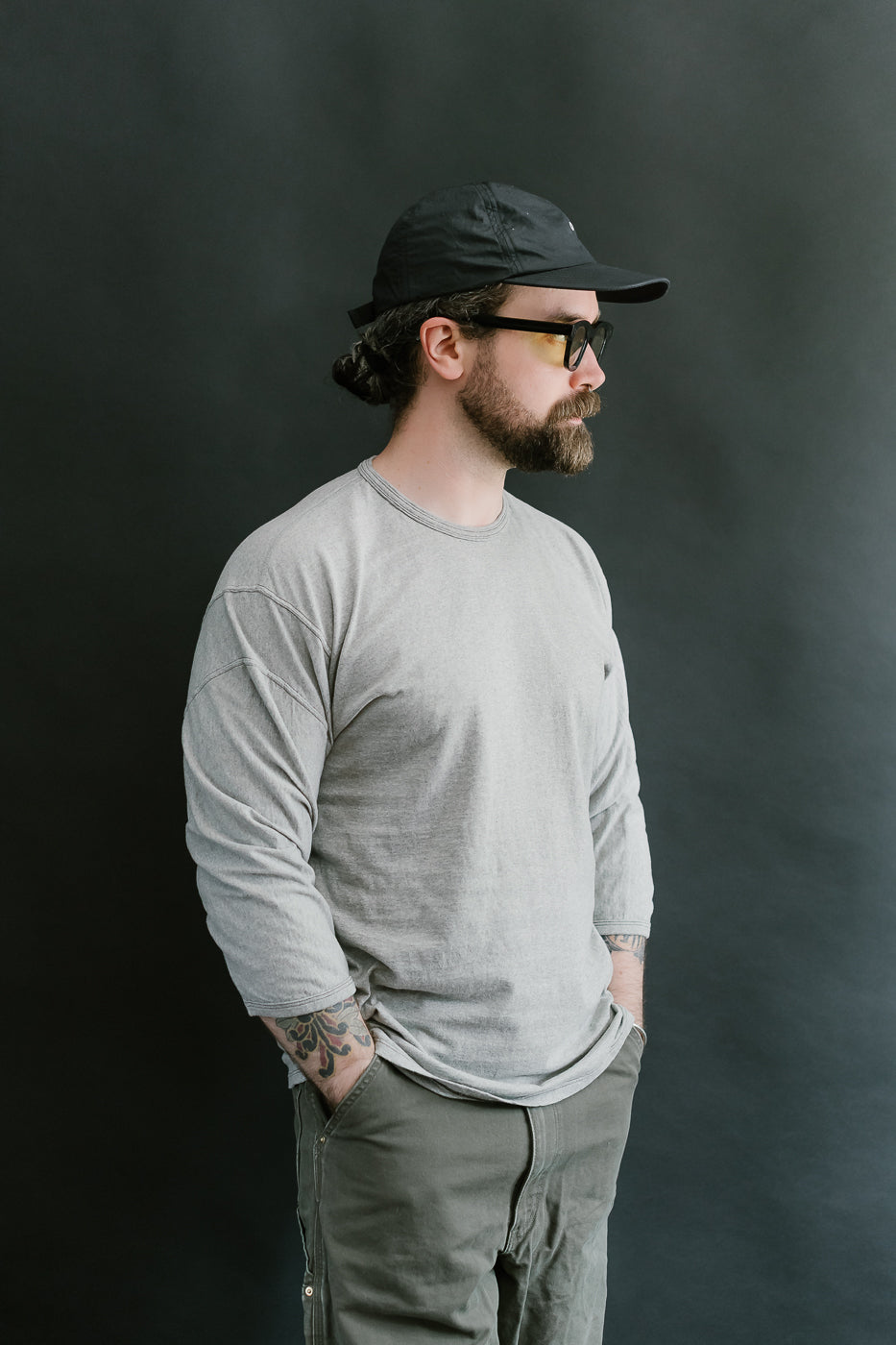 LRC1117 - Supima Cotton 3/4 Sleeve Crew - Vintage Grey