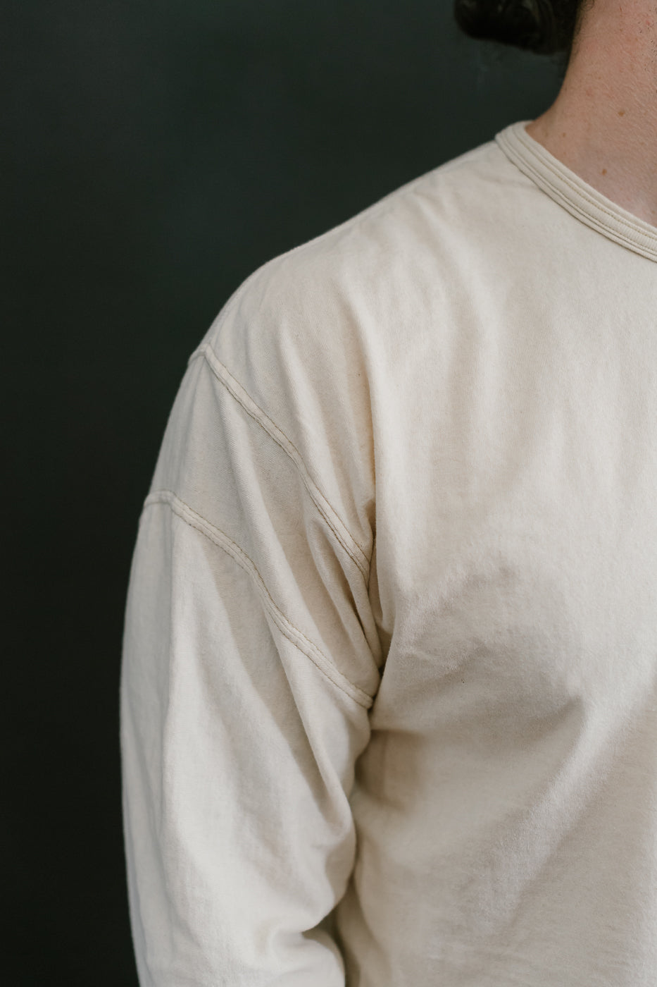 LRC1117 - Supima Cotton 3/4 Sleeve Crew - Old Ivory